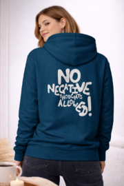 Evil Eye Typo - Navy Blue Hoodie Regular Fit - Image 2