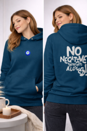 Evil Eye Typo - Navy Blue Hoodie Regular Fit