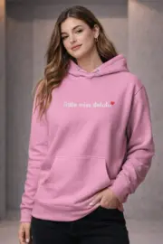 Little Miss Delulu – Pink Hoodie Regular Fit