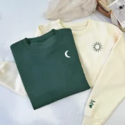 Sun & Moon Embroidered Couple Sweatshirt Set - Image 2