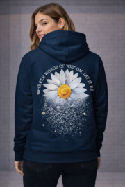 Whisper Words of Wisdom – Floral Quote Regular Fit Hoodie