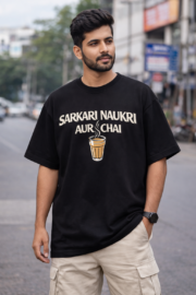 Sarkari Naukri Aur Chai – Oversized Printed T-Shirt