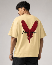 Paradise Oversized Printed T-Shirt for Men – Beige